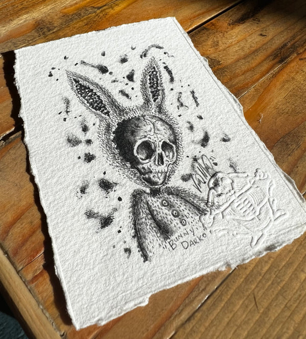 FRAMED MINIATURE &quot;Bunny Darko&quot; Original Drawing / Shipping Included