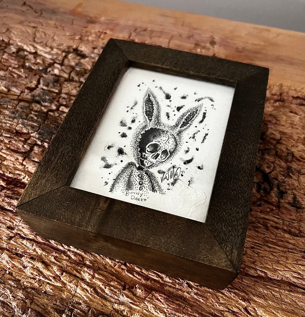 FRAMED MINIATURE &quot;Bunny Darko&quot; Original Drawing / Shipping Included