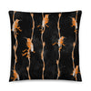 Black and Orange Hummingbird Square Pillow