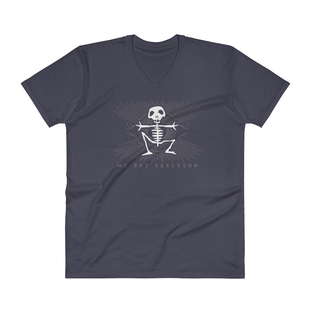 V-Neck T-Shirt "My Pet Skeleton" Official Logo