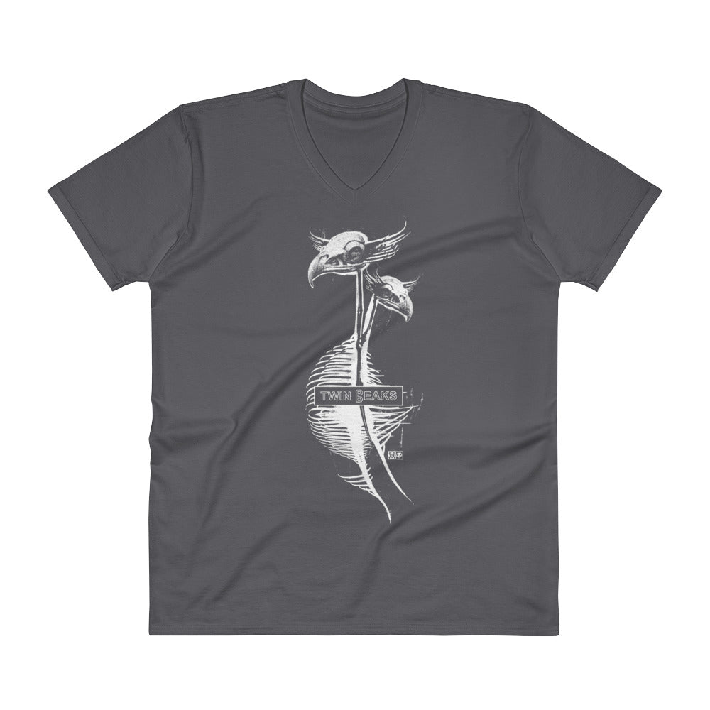V-Neck T-Shirt ~ "Twin Beaks"