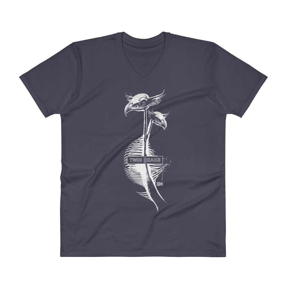 V-Neck T-Shirt ~ "Twin Beaks"