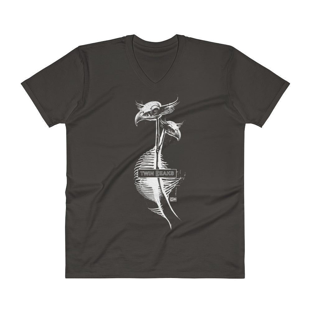 V-Neck T-Shirt ~ "Twin Beaks"