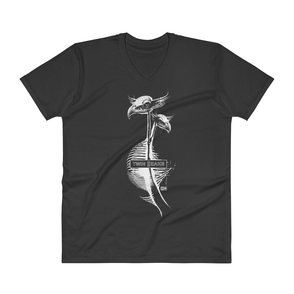 V-Neck T-Shirt ~ "Twin Beaks"