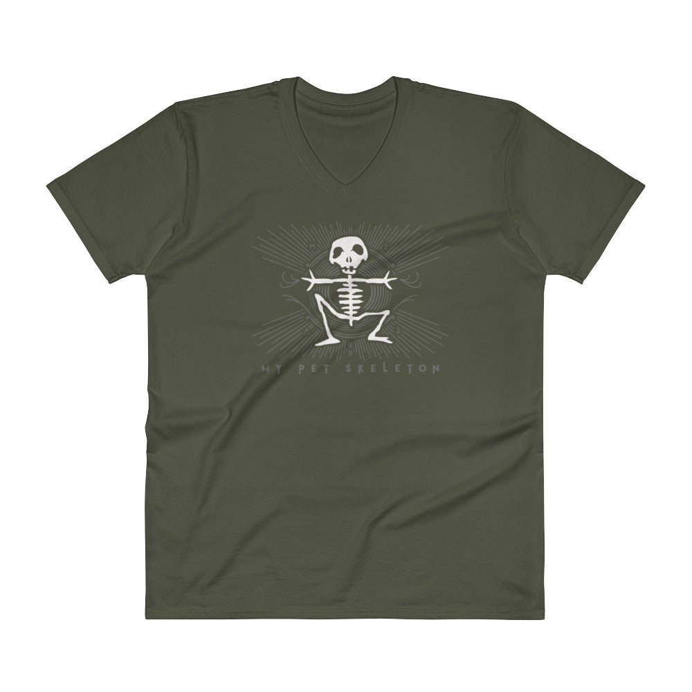 V-Neck T-Shirt "My Pet Skeleton" Official Logo