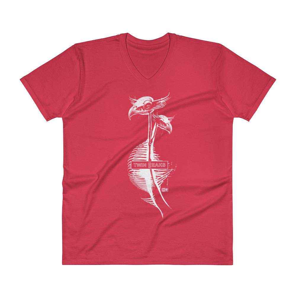 V-Neck T-Shirt ~ "Twin Beaks"